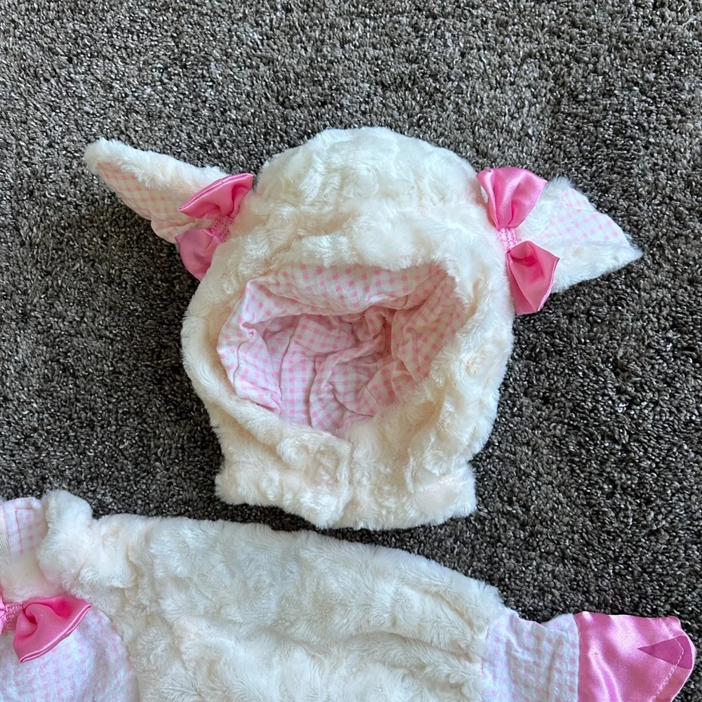 Rubie's Cream Lamb Plush Costume with Pink Accents and Hood Size 6-12 months - Picture 2 of 3